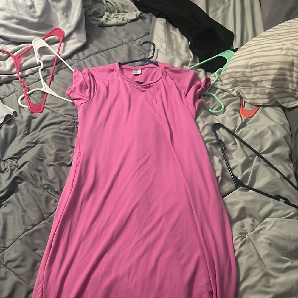 Pink Women's Dress With Pockets